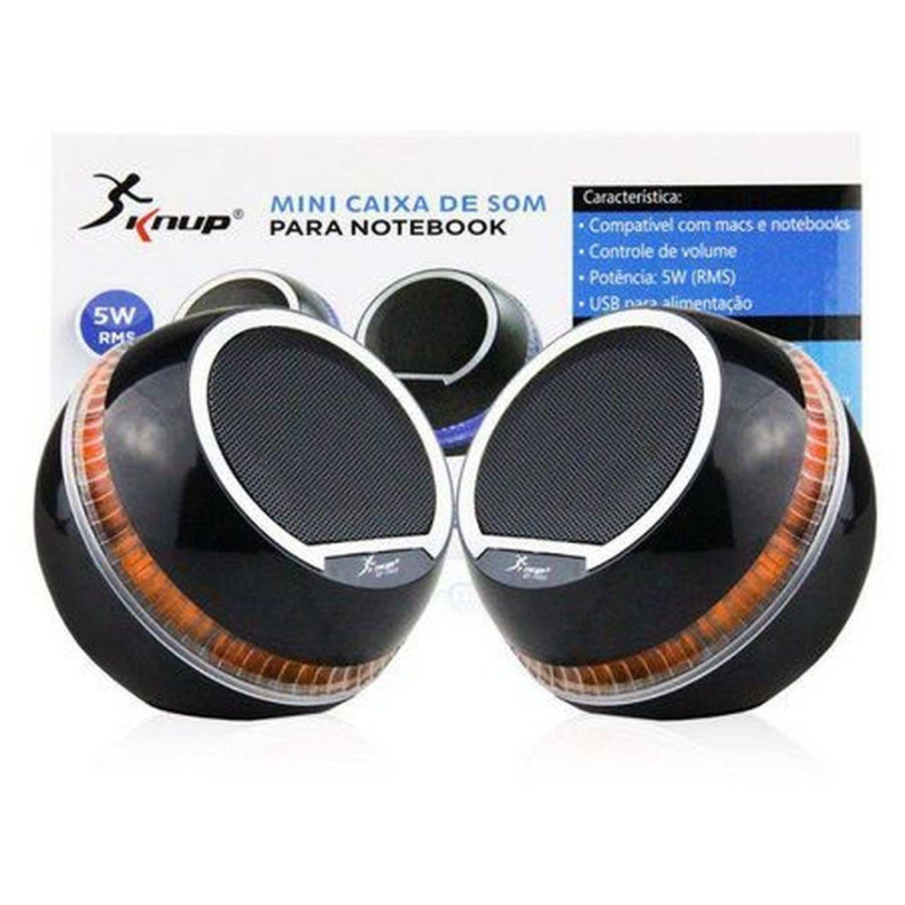 Caixa De Som Para PC Notebook 12W RMS 40Ohms Usb 2.0 Knup KP-7033