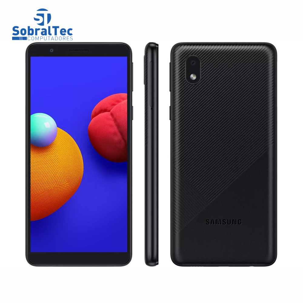 Smartphone Samsung Galaxy A01 Core 16GB Preto Quad-Core 2GB RAM Tela 5,3” Câm. 8MP + Selfie 5MP