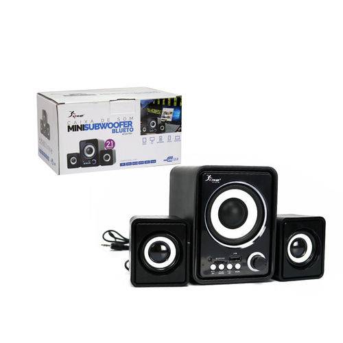 Caixa de Som Mini SubWoofer Blueto Usb Kp-6017Bh Knup