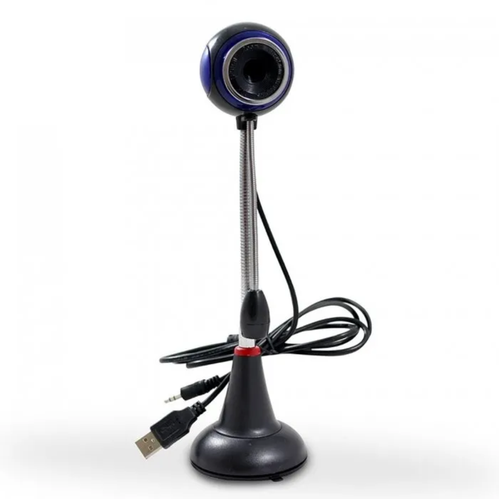 Webcam Com Microfone Haste Flexível Redonda 30Fps 15 Megapixels Zoom 3.85