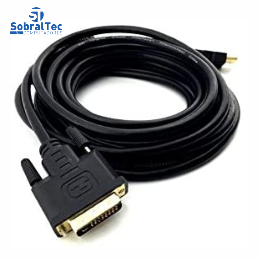 Cabo Hdmi 2.0 Macho Para Dvi 24+1 Macho 2Mt Conectores Dourados FSU SHD02020