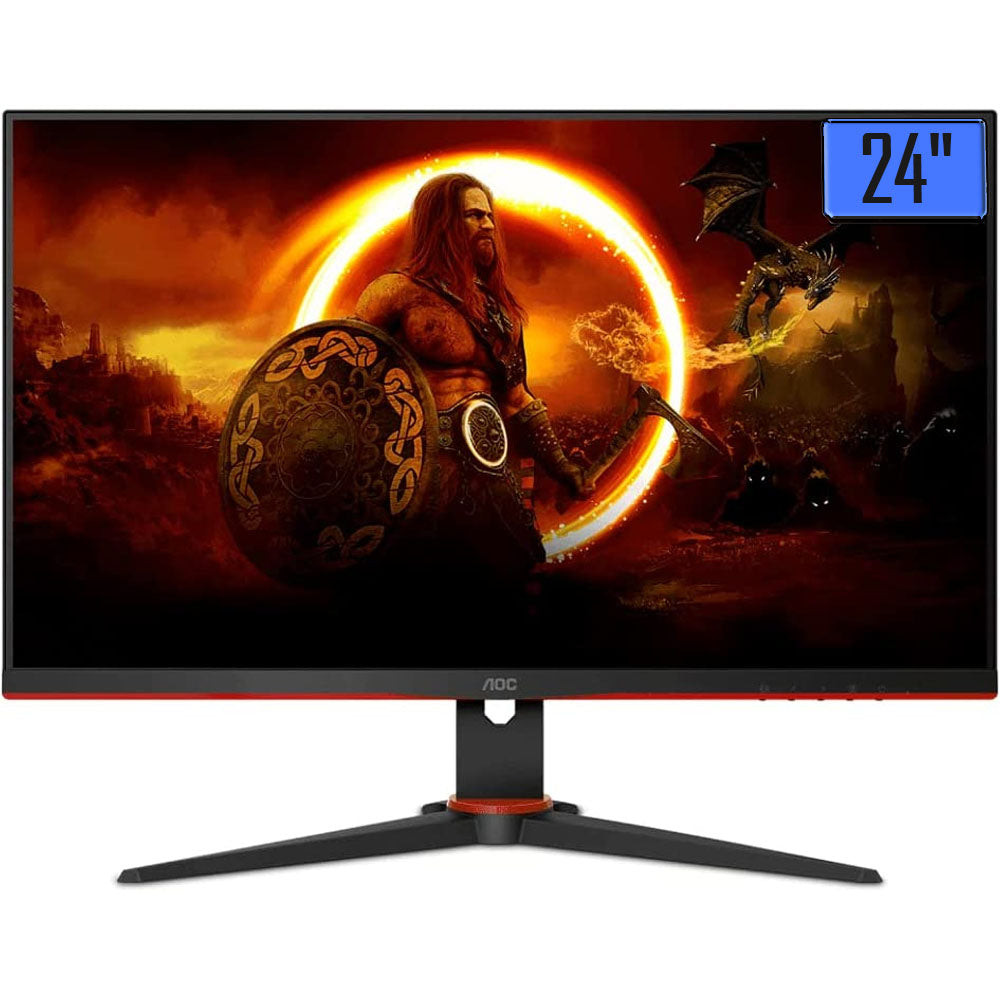 Monitor 24" Gamer AOC 24G2SE Full HD AMD FreeSync Premium Pro 165Hz 1ms Preto e Vermelho