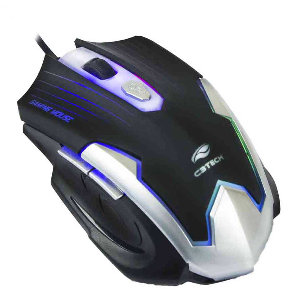 Mouse Gamer USB MG-11BSI Preto/Prata C3Tech - C3 TECH