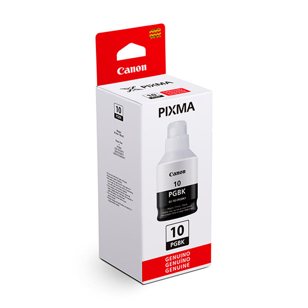 Garrafa de Tinta Canon GI 10Bk Preta 8.300 Paginas para Mega Tank G6010 G7010 GM2010 GM4010