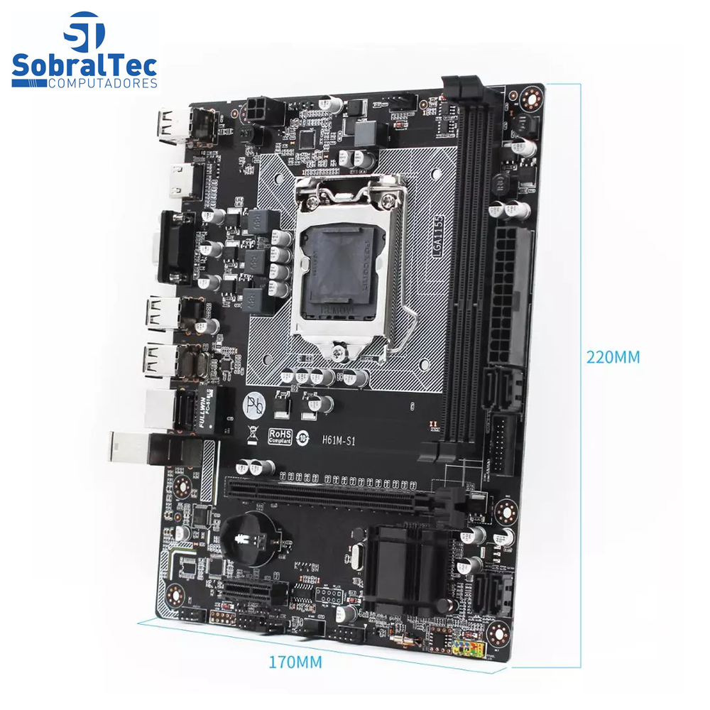 Placa Mãe H61M-S1 Lga 1155 Ddr3 Intel i3 i5 i7 Machinist Good Luck 7 Store