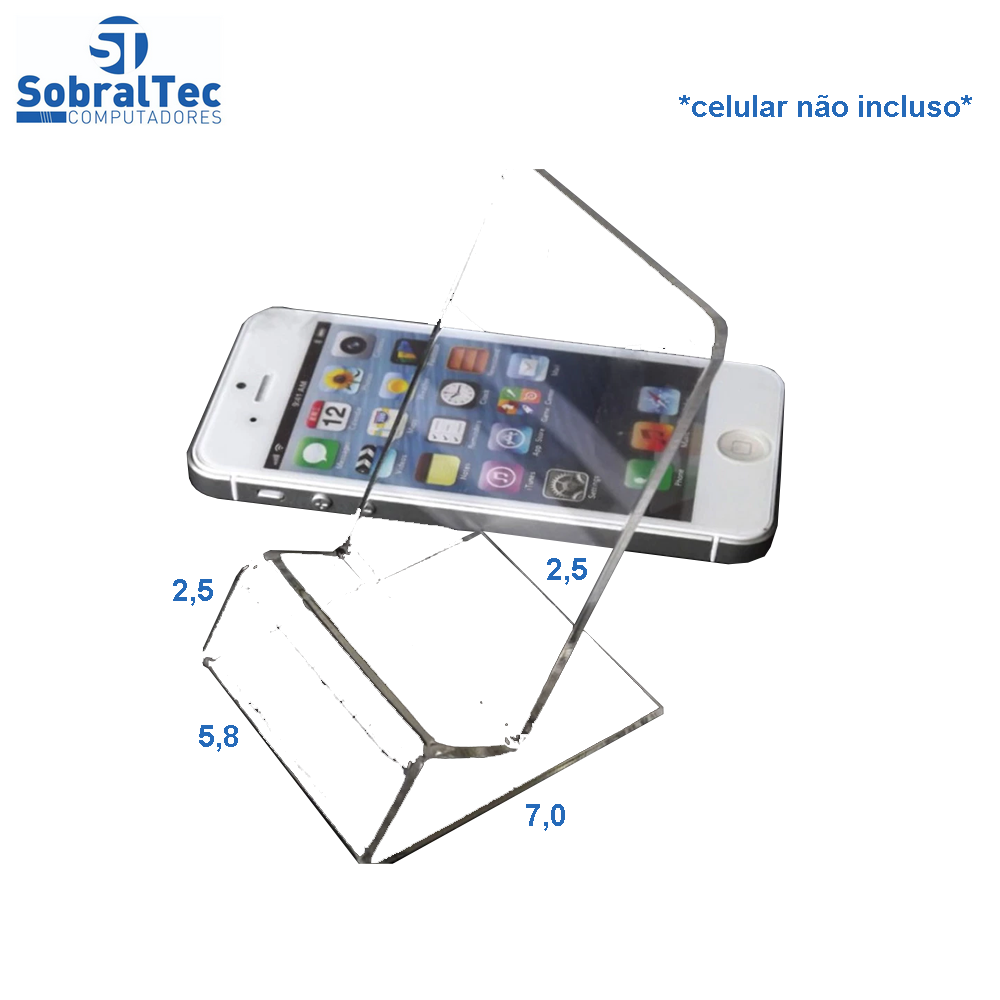 Suporte Para Smartphone Em Acrílico Transparente