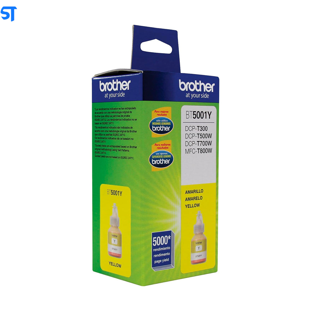 Garrafa de Tinta Brother BT5001Y Amarela 5.000 Paginas para HL 74000DW DCP T220 T300 T310 T420W T500W T510W T520W T700W