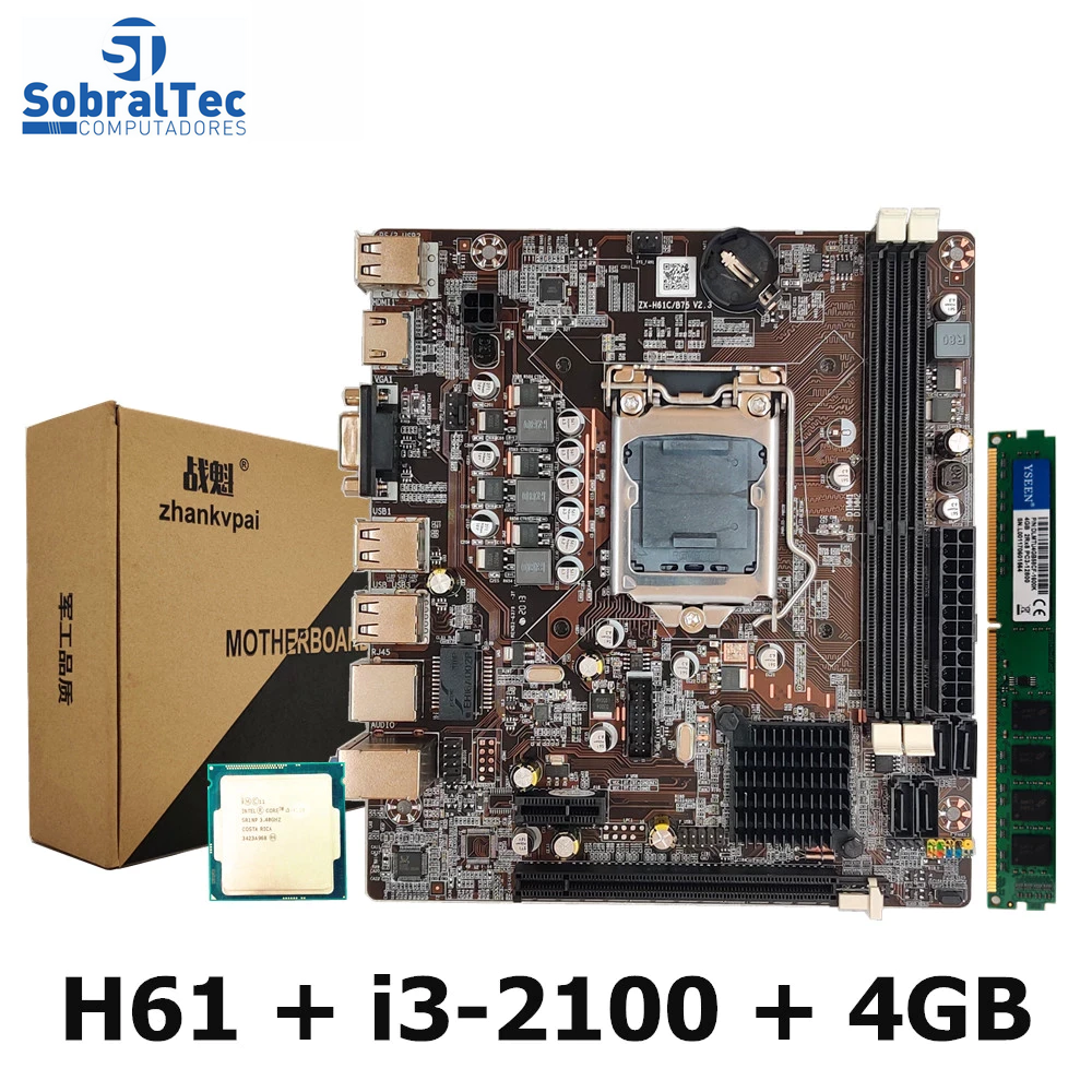 Computador Core i3-3.30GHZ -HD SSD 256GB- Memória Ram 4GB -Micro-Atx Mt-25V2BK-Com Duas Portas Serial