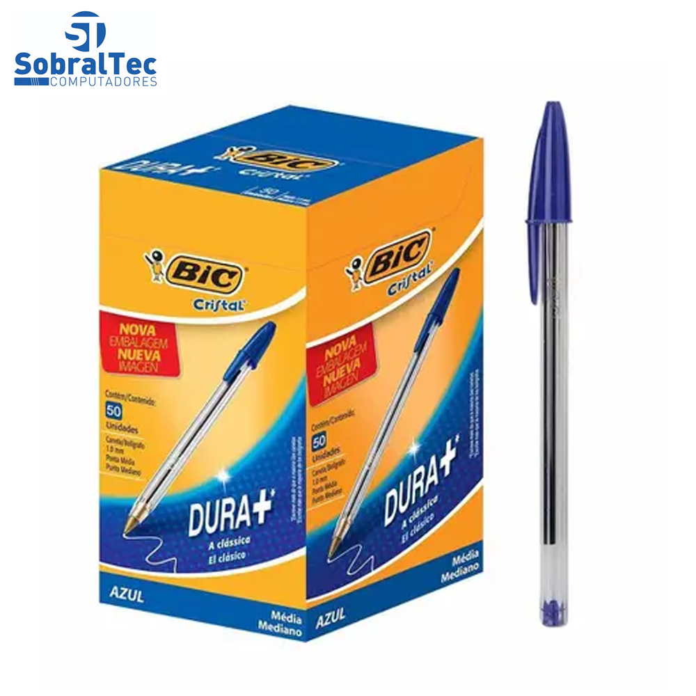 Caneta Esferografica Bic Cristal Dura+ 1.0 mm Azul