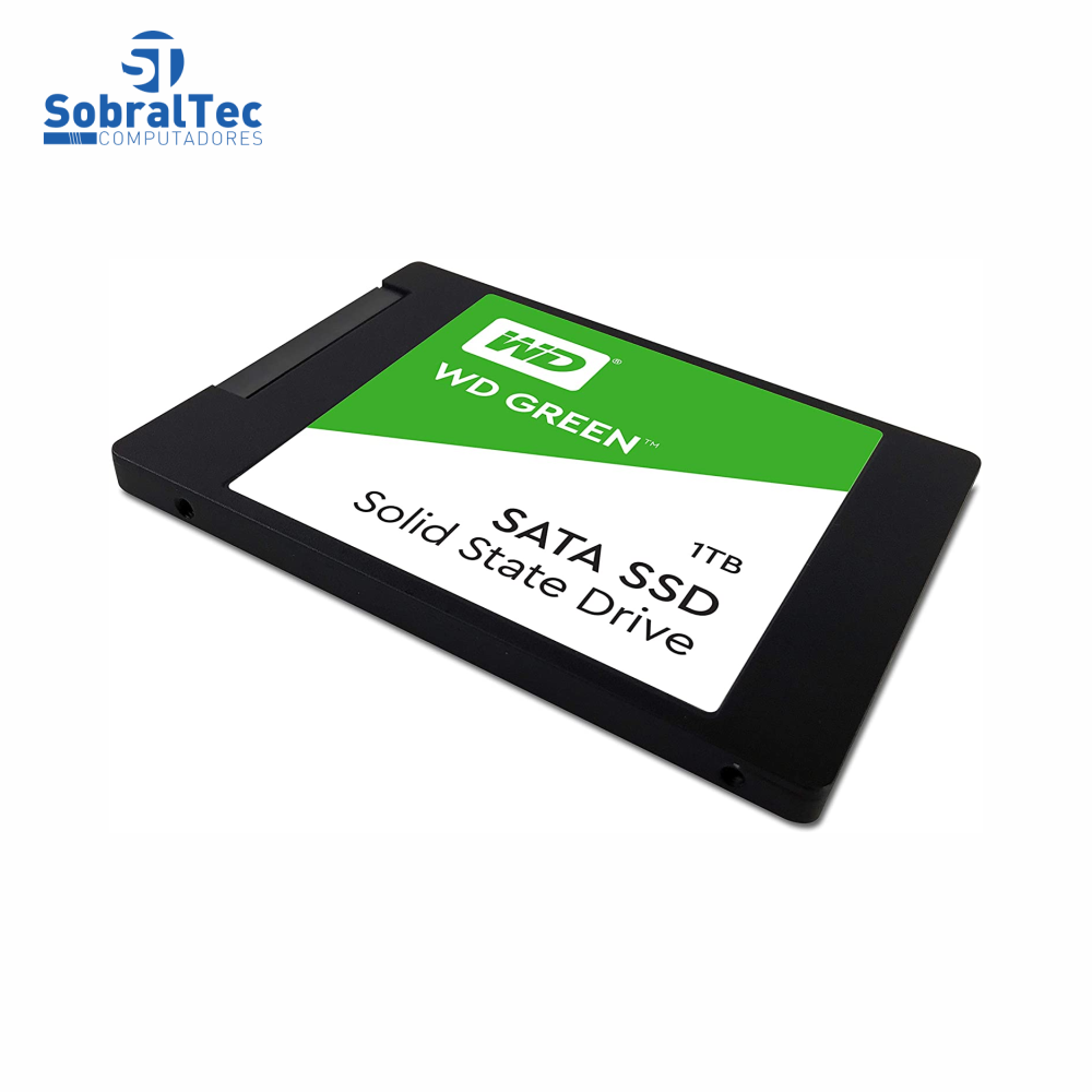 HD SSD WD Green 1TB SATA Leitura 545Mbps Gravação 430Mbps Western Digital WDS100T2G0A