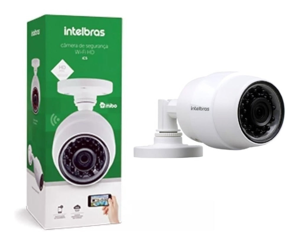 Camera de Seguranca Intelbras Wi Fi HD iC5 Mibo IP 66 Resistente à ChuvaInfravermelho 30 Metros