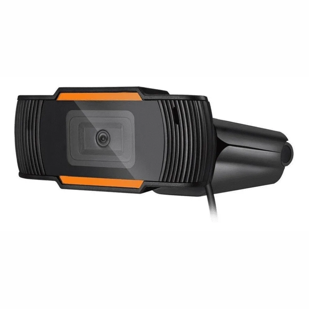 WebCam Com Microfone Brazil PC V5, HD 720p Preto-Laranja