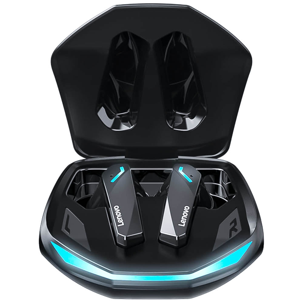 Fones de Ouvido Bluetooth 5.3 Gamer Lenovo Tinkplus GM2 Pro 360° Surround Modo Duplo com Cancelamento de Ruído - Preto