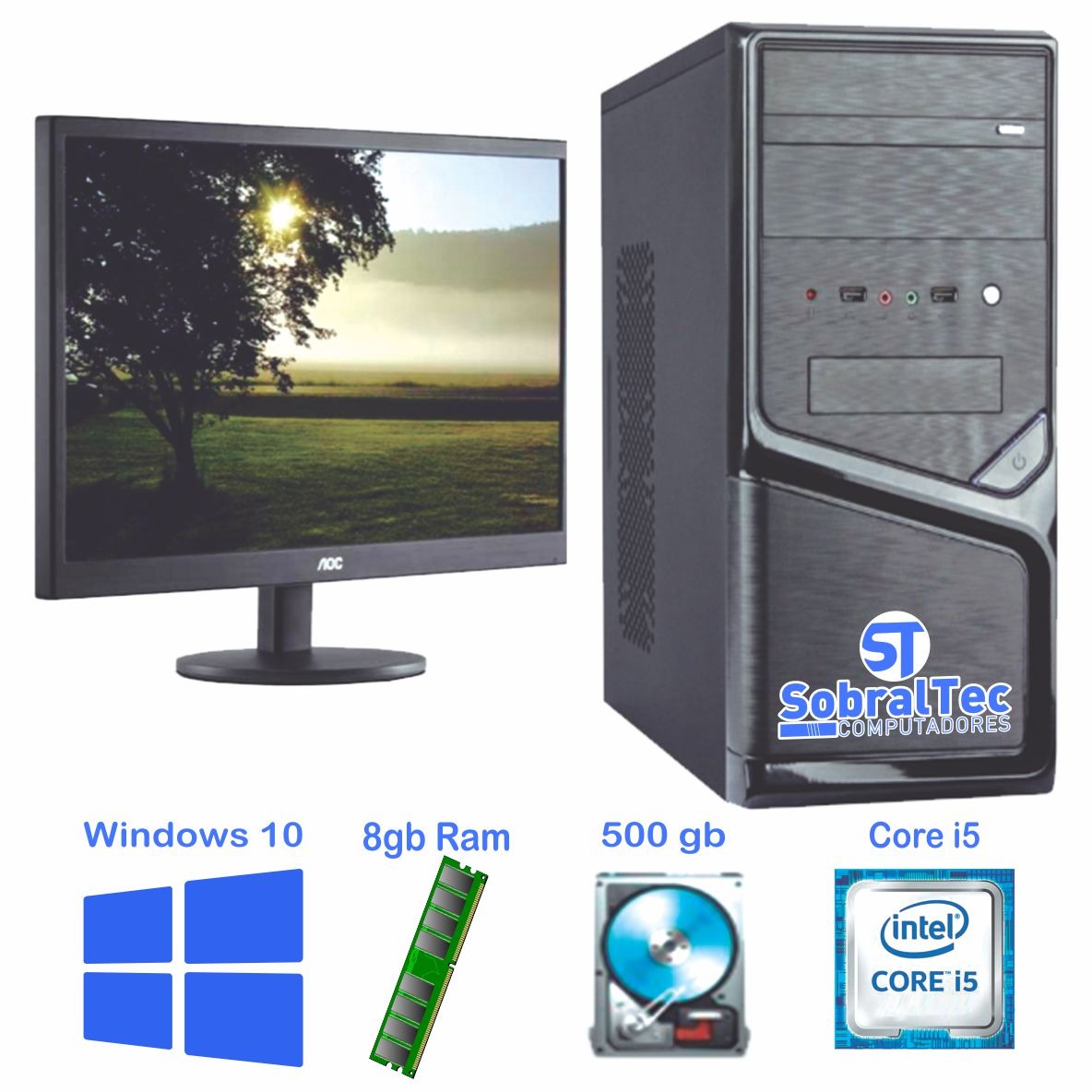 Computador Core i5 3.10Ghz -TG-H61-S -HD 500GB Memória Ram 4 Gb Configurável