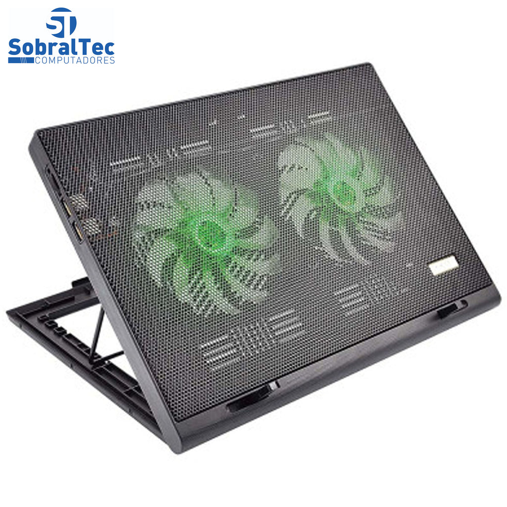 Suporte Para Notebook Cooler Gamer Warrior Luigia Led Verde