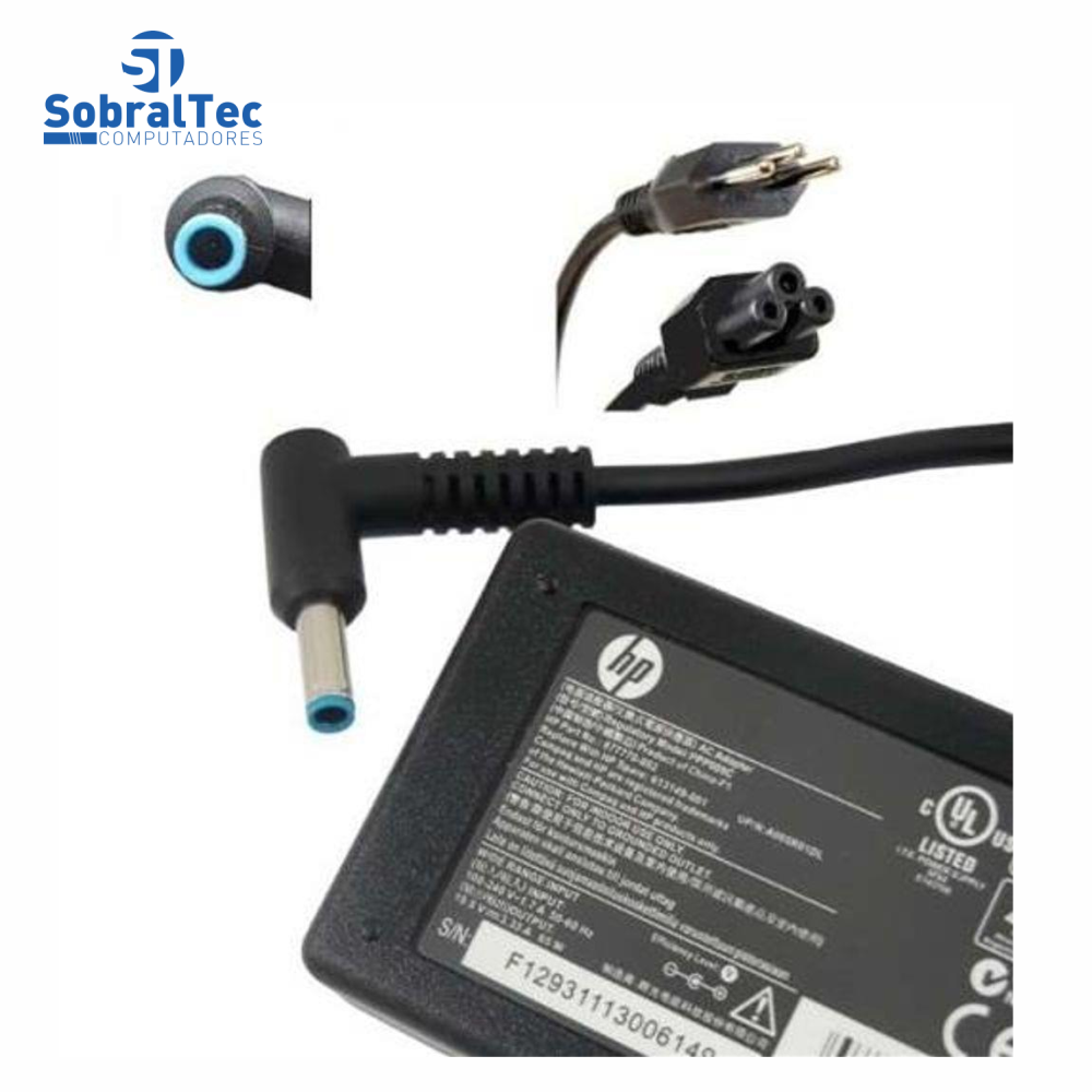 Fonte Notebook Compativel Com Hp - 19.5V 3.33A 65W - 4.5Mmx3.0Mm - Agulha - Pino L