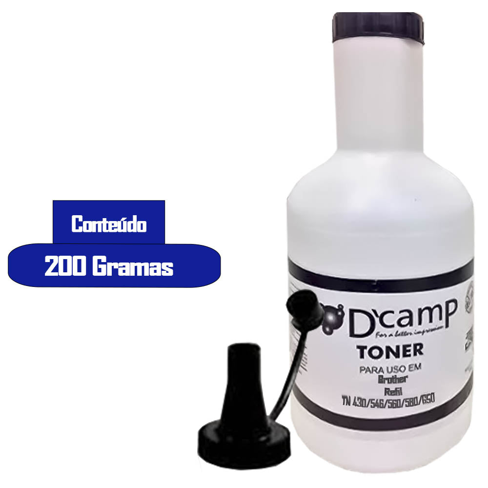 Refil Toner D Camp Para Brother TN 430/546/560/580/650- 200 Gramas