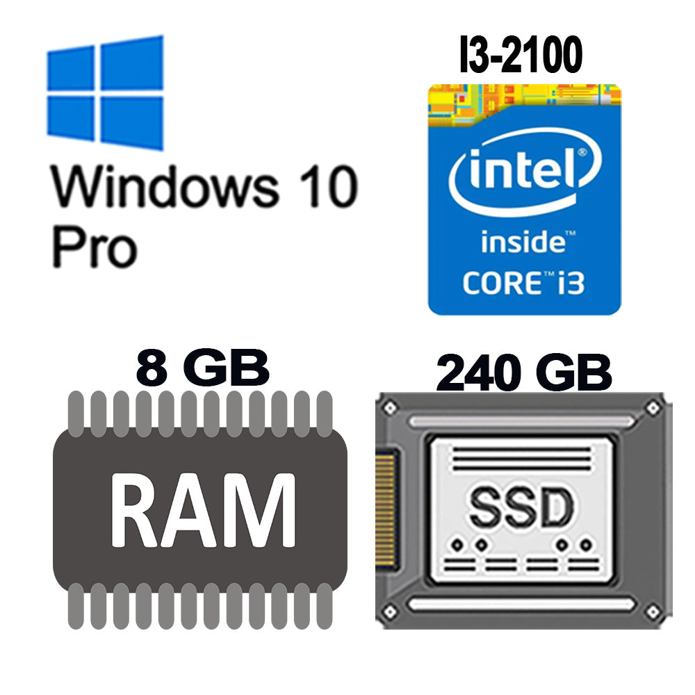 Computador Core i3-2100 -SSD 240GB - Ram 8GB - Windows 10 - Gab MT25V2BK - Fonte Real 500W - Brinde Mouse Pad