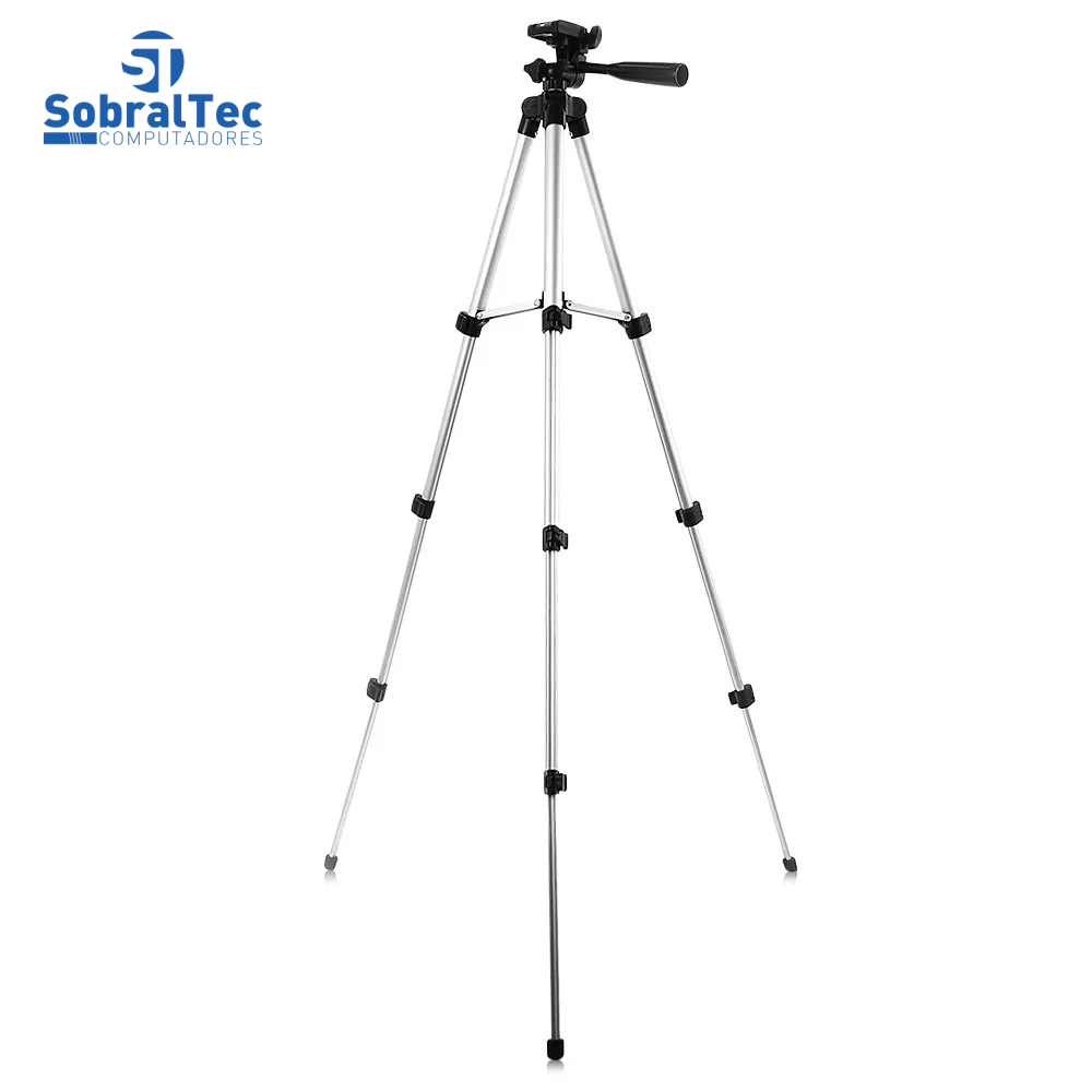 Suporte Tripé Portátil De Alumínio 1,30Mt Celular Câmera Com Suporte Para Celular e Capa Tripod 3110