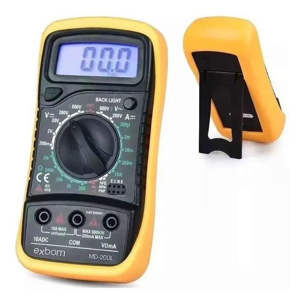 Multímetro Profissional Digital Lcd Capacímetro Aviso Sonoro Exbom MD-200L