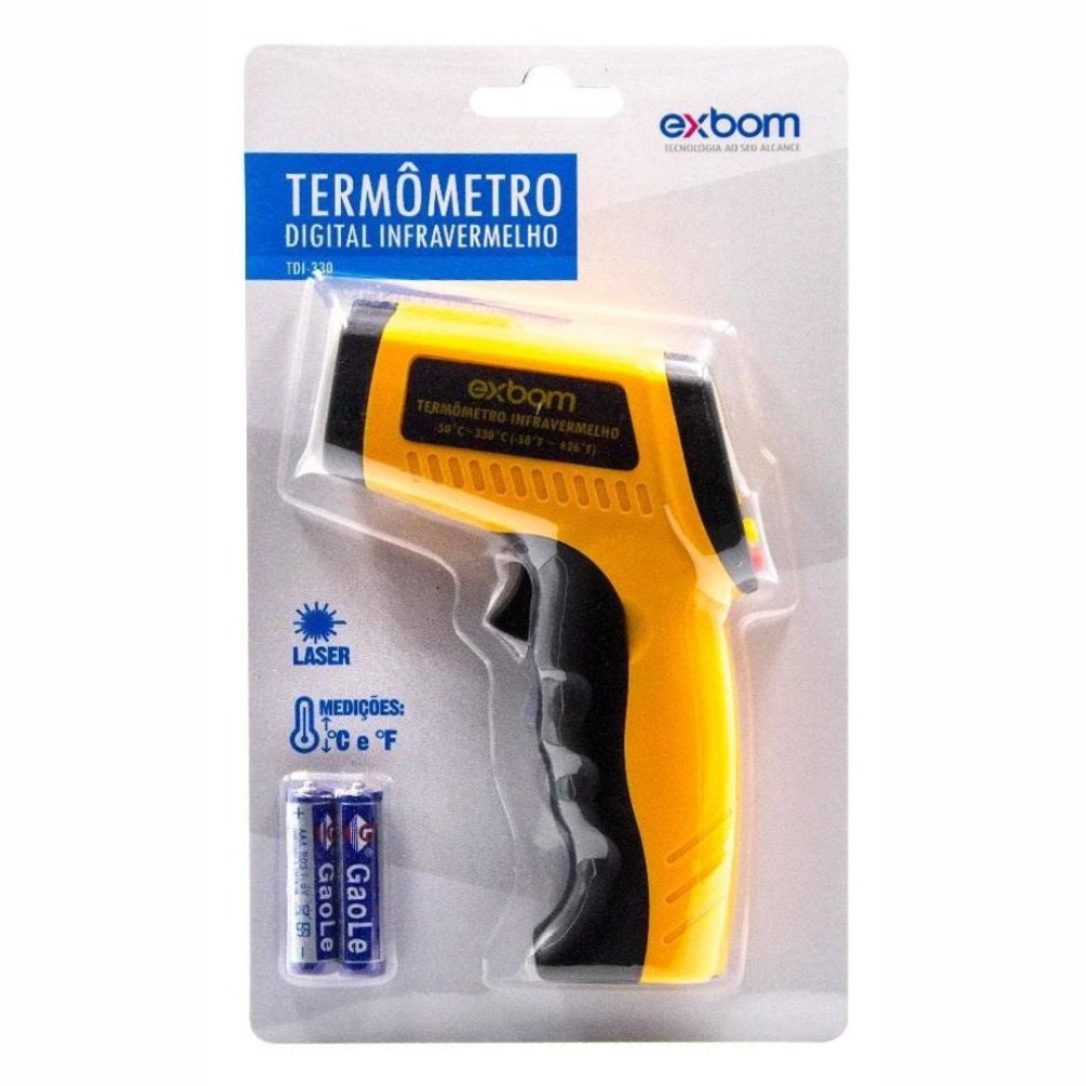 Termômetro Digital Infravermelho Temperatura De -50° à 330° Exbom TDI-330