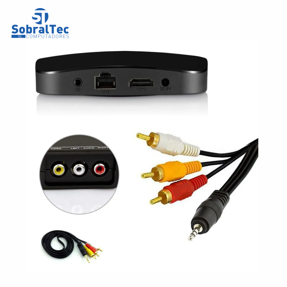 Cabo P2 x 3 RCA AV Áudio e Vídeo KP-PR301 Knup 1,5m Tv Led Lcd Gps Dvd Receptores Áudio Vídeo