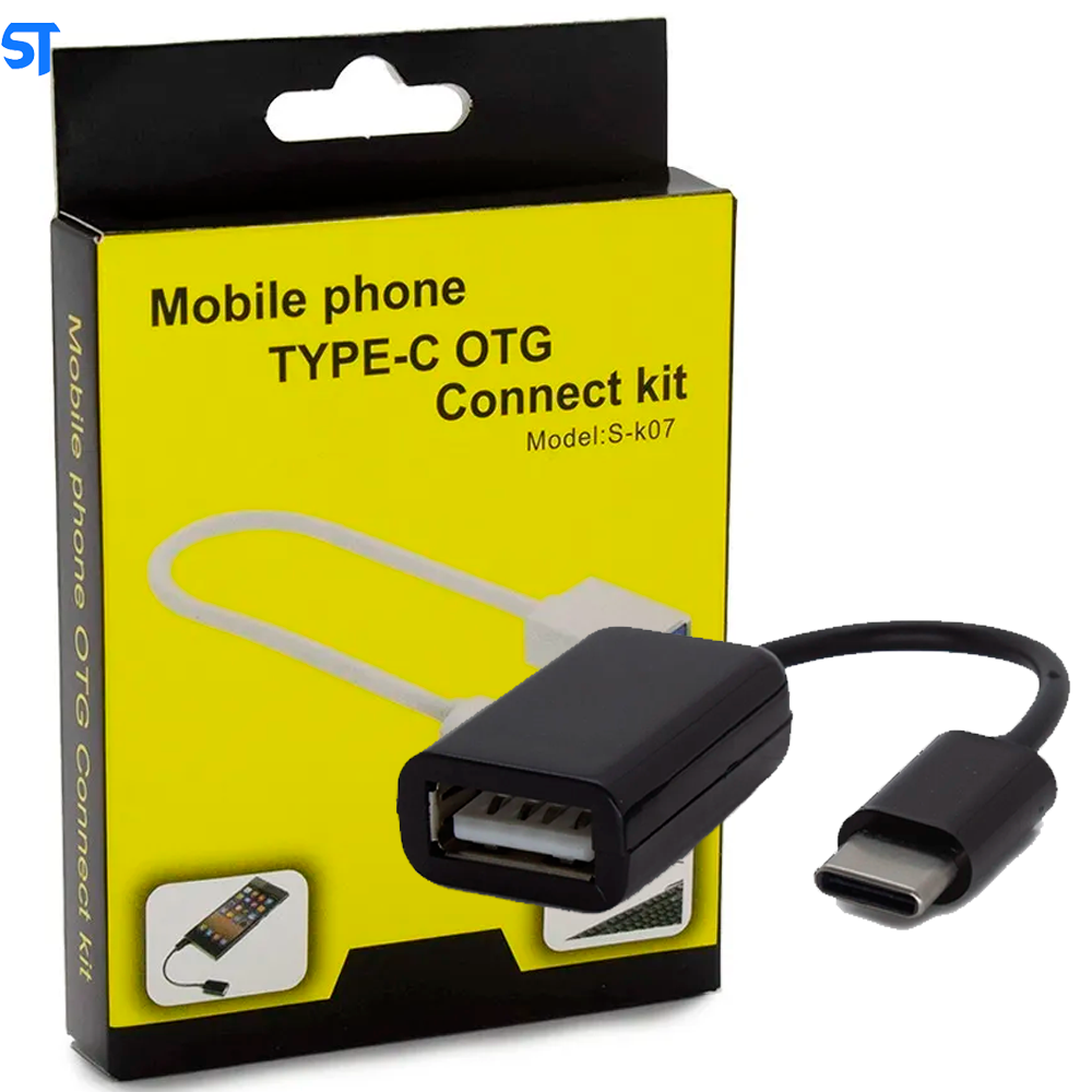 Cabo Adaptador Otg Usb Fêmea para Tipo C Preto - SK07