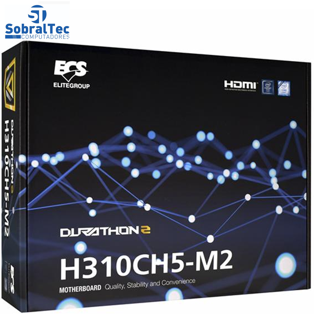 Placa Mãe 1151  DDR4 ECS H310Ch5 Vga Hdmi Usb3.1- Lan Som Micro-Atx Sata3