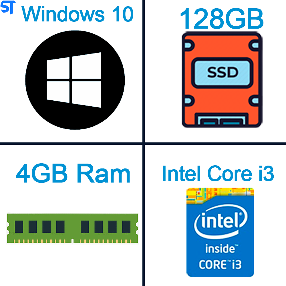 Computador Core i3- 3220-HD SSD 128GB- Memória Ram 4GB-Micro-ATX Mt-24V2BK