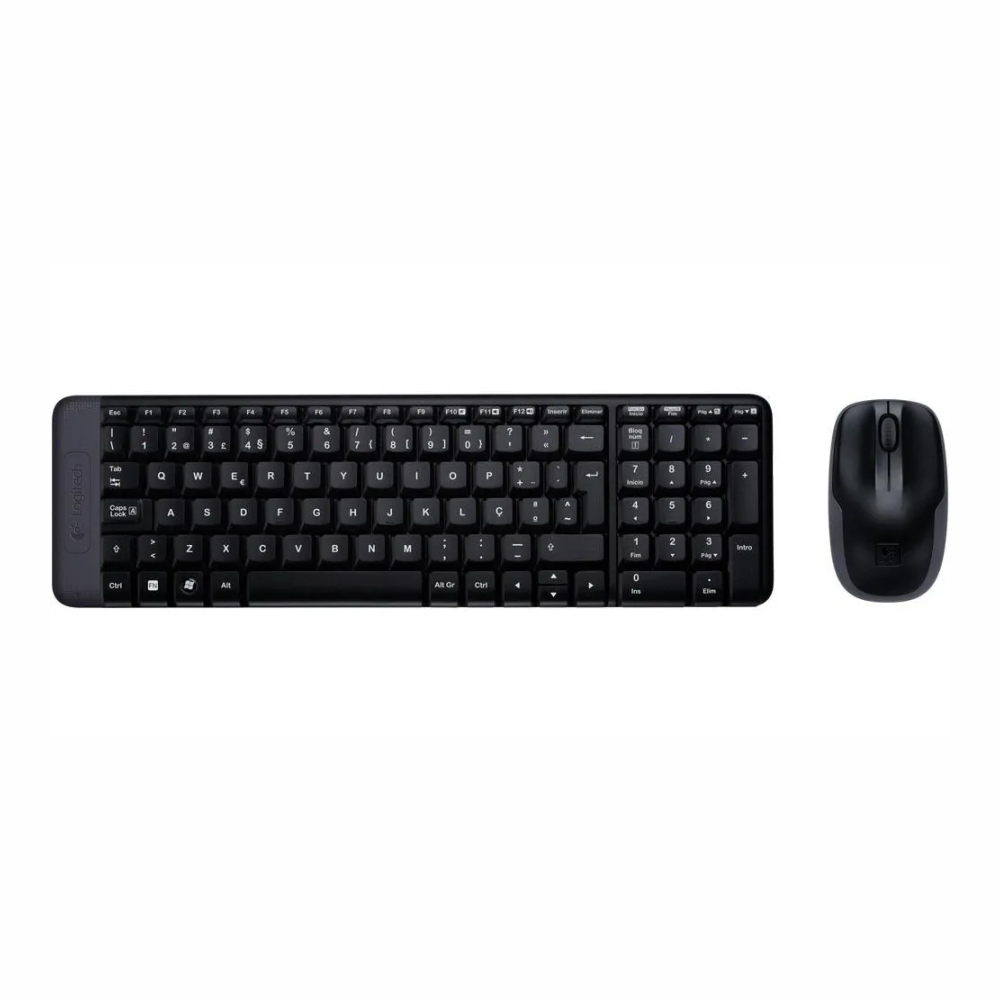 Teclado e Mouse Logitech Wireless MK220 Preto