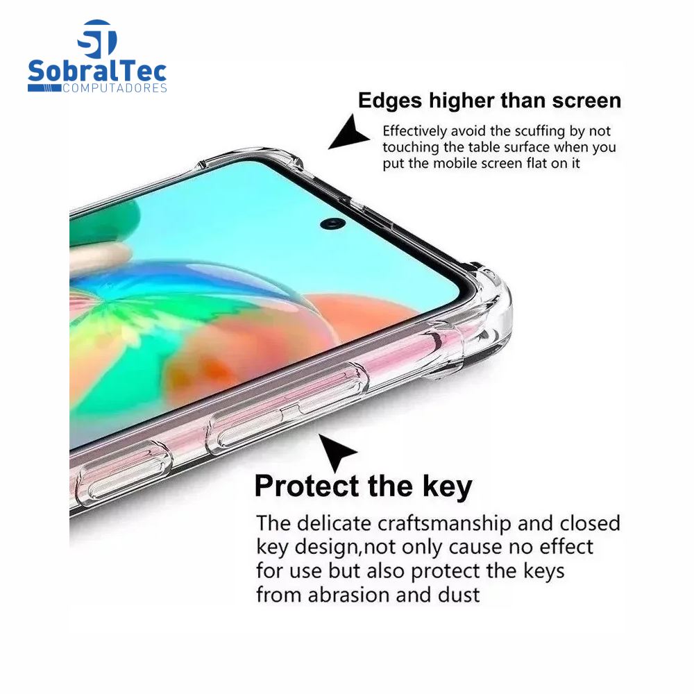 Capa Silicone TPU Transparente Borda Anti Impacto Anti-Shock Samsung Galaxy A51