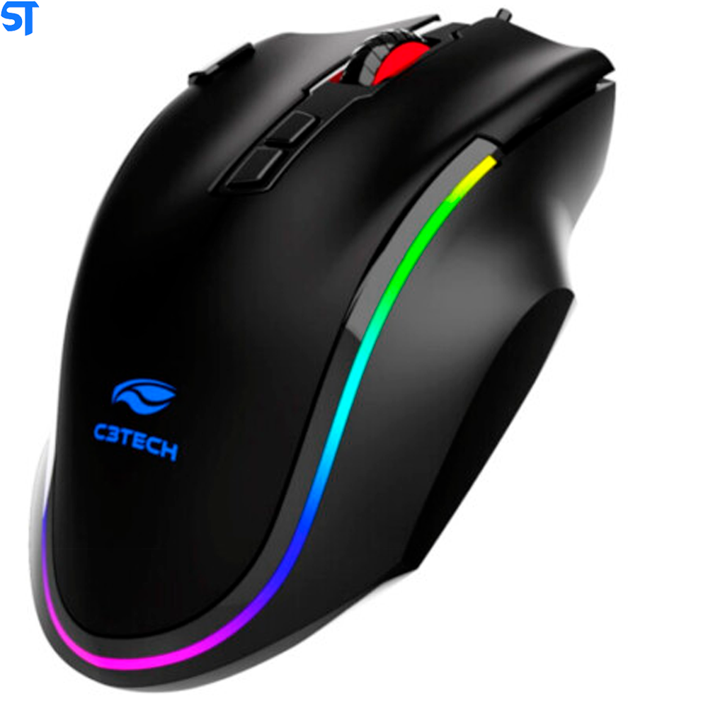 Mouse Gamer C3Tech Fury Usb 7000 DPI Led RGB - MG-520BK