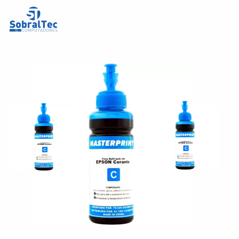 Refil Tinta Corante Compativel Epson/Hp Masterprint C Cyan