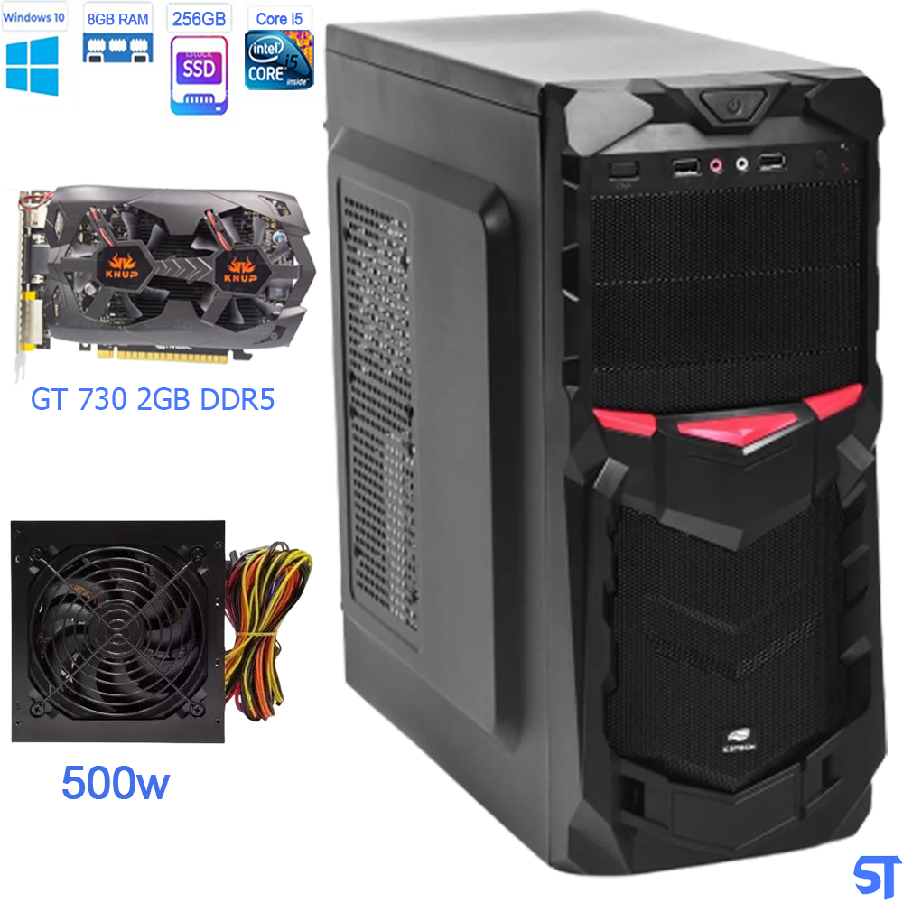 Computador Gamer Core i5-3570S 3.10 GHz HD SSD 256GB - Memória 8GB - Placa Vídeo 2GB GeForce GT 730 -Windows 10 Pro