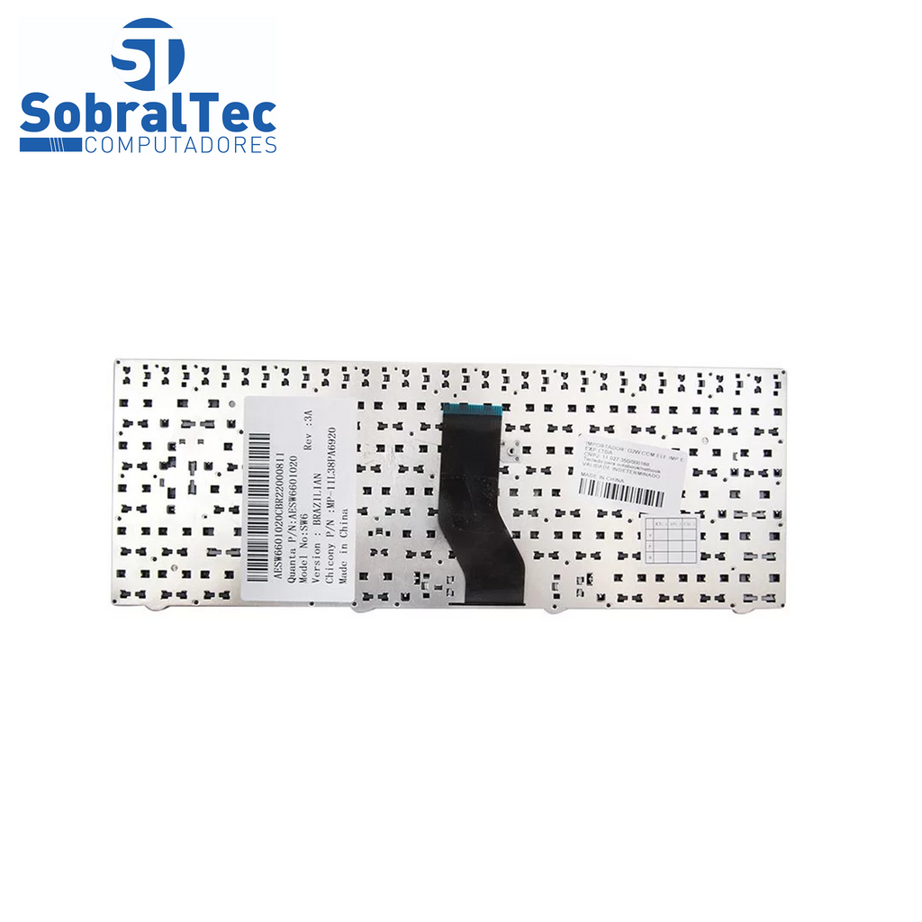 Teclado bringIT Compativel Com Positivo N9410 / Aesw6601020 Sw6 - Black - Br - Com Frame