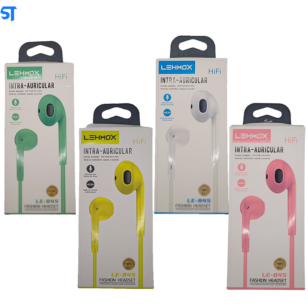 Fone de Ouvido Intra-Auricular Com Microfone LE-845 - LEHMOX