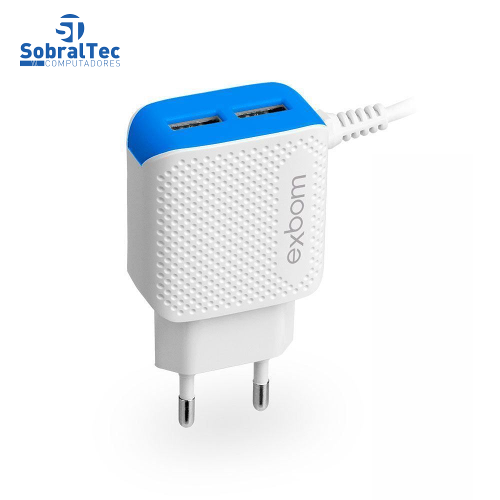 Carregador Rápido Para SmartPhone V8 2.1A Real Exbom CA2U-C20V8B