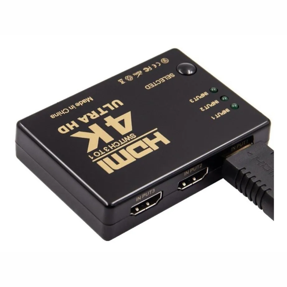 Switch Hdmi 3 Entrada 1 Saida 4k Com Controle Full Hd 3d 3x1