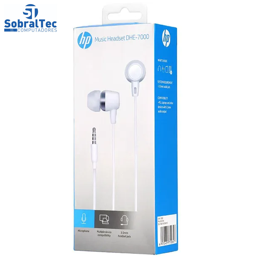 Fone de Ouvido INTRA Auricular DHE-7000 Branco HP
