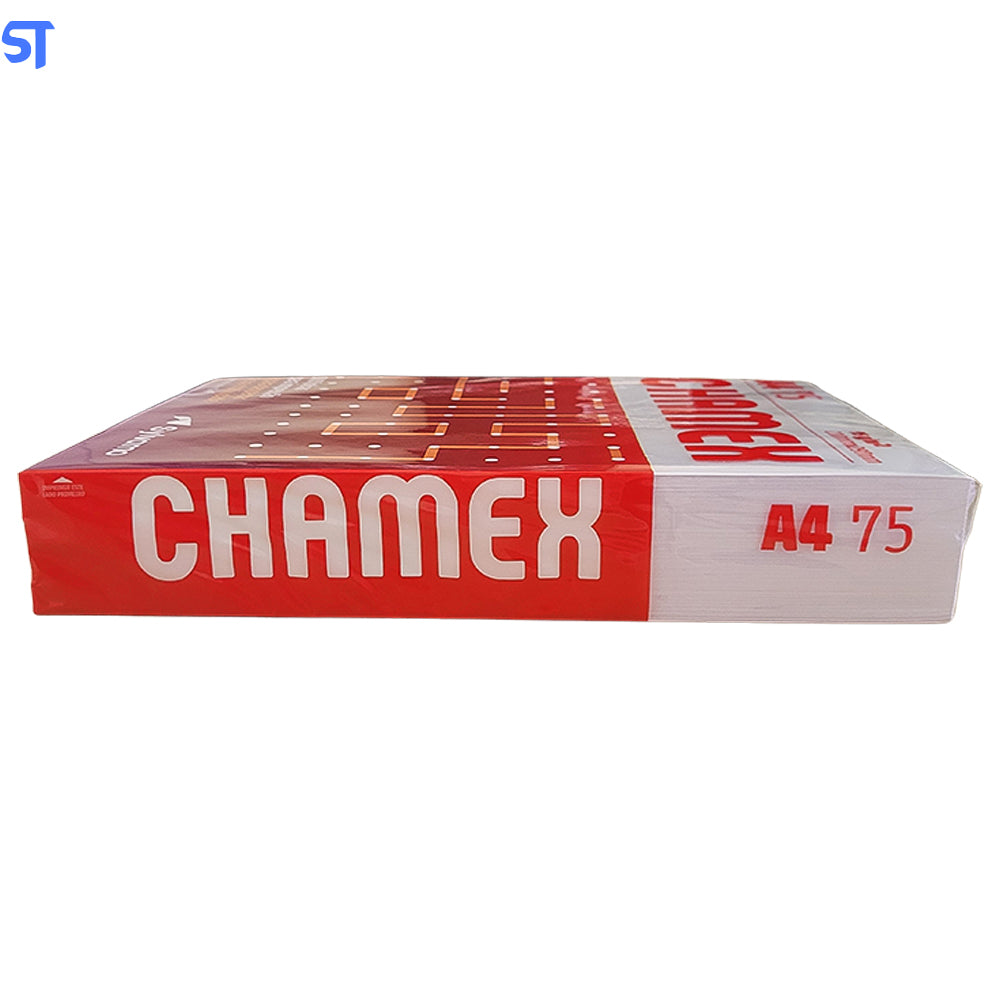 Caixa de Papel Com 10 Resmas Chamex A4 75g/m 210mm x 297mm Office Branco 500 Folhas