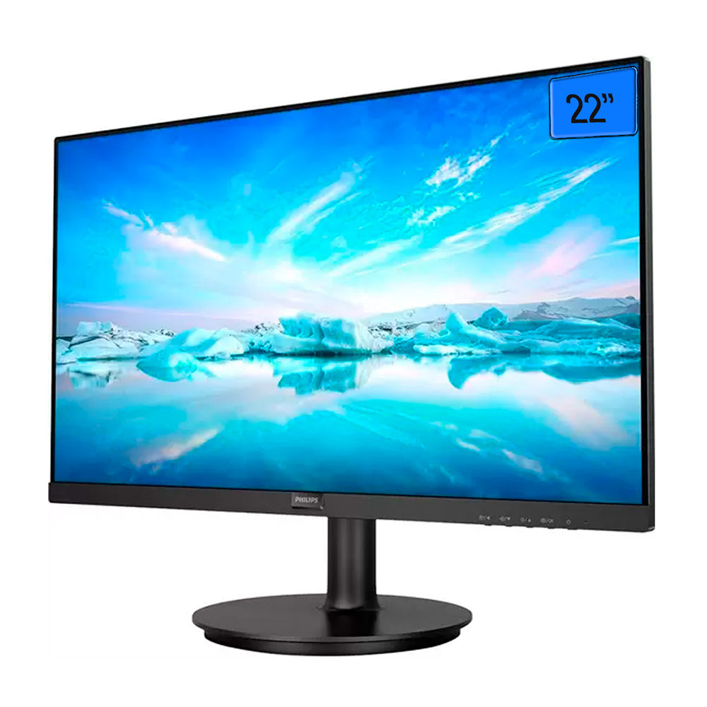 Monitor Philips 22", Full HD, Suporte Vesa, 75Hz Adaptive Sync VGA HDMI 221V8L Preto