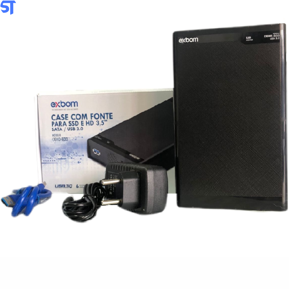 Case Para HD 3,5 Polegadas SATA III USB 3.0 Bussines 6 Gbps Exbom CGHD-G33