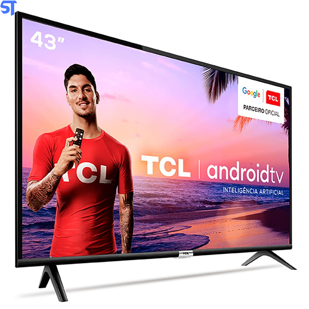 Smart TV LED 43" Full HD TCL 43S6500FS Android, Controle Remoto com Comando de Voz, Google Assistant, HDR, Chromecast In