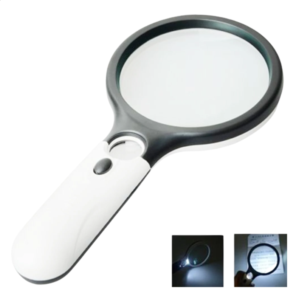 Lupa Handheld Com Led 3x 45x  Microscópio Ferramenta de Reparação de Jóias