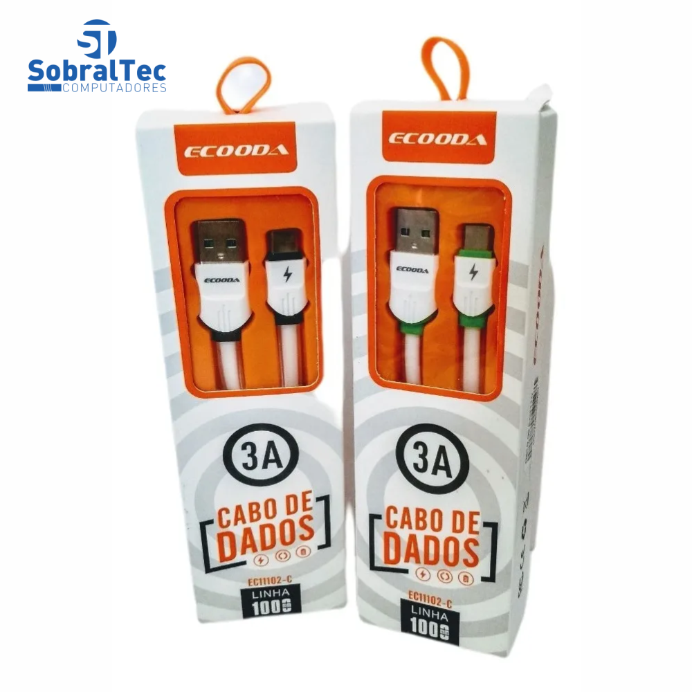 Cabo De Dados Tipo C 1M Turbo Qc 3.0 3A Ecooda Ec11102-C