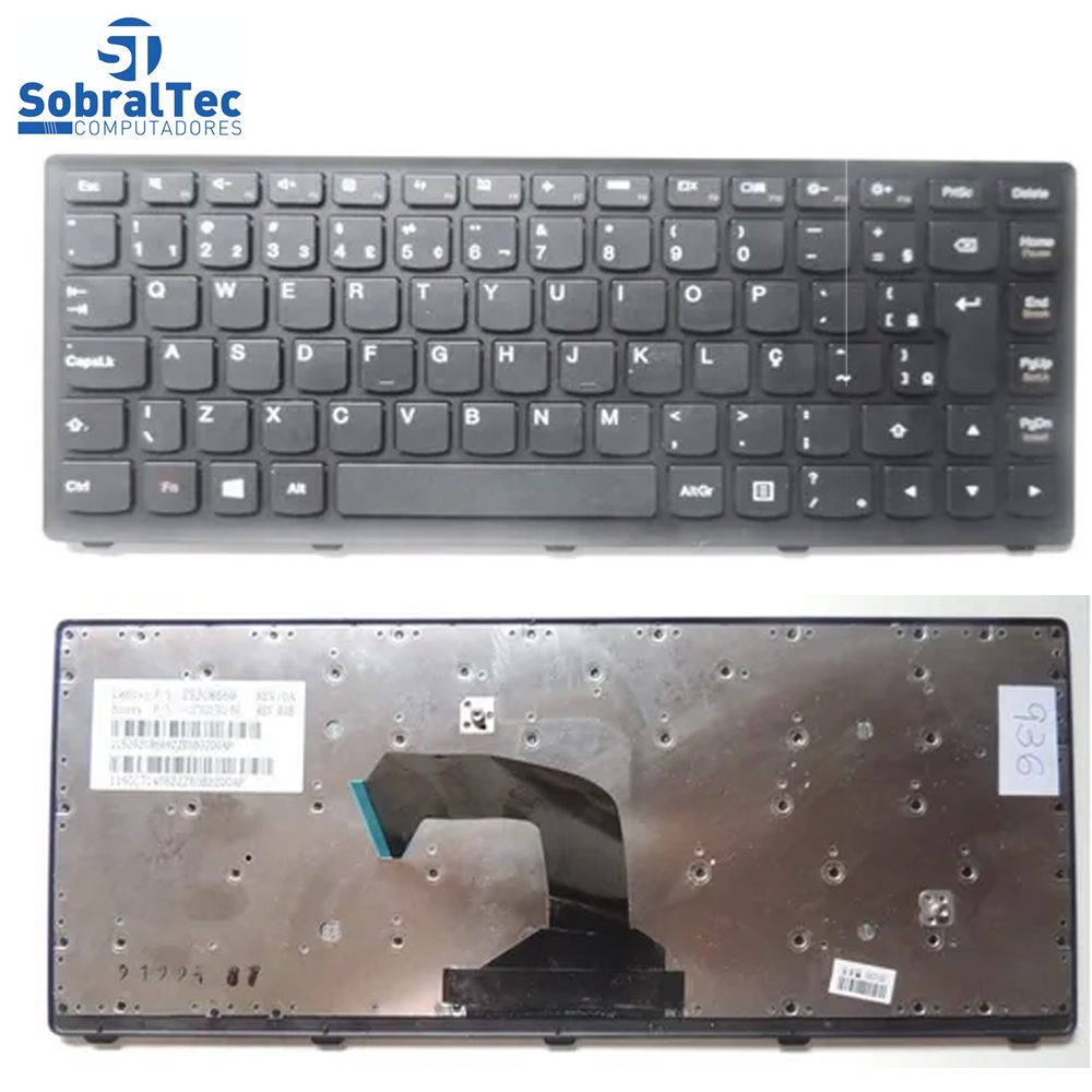 Teclado Notebook Compativel Com Ibm Lenovo S400 - Preto - Br - Silver Frame