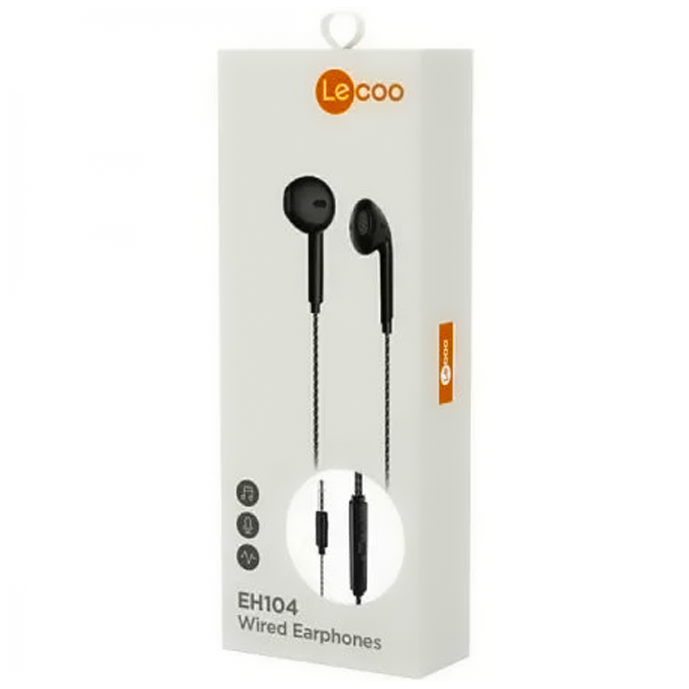 Fone de Ouvido Intra Auricular EH104 Preto Lenovo Lecoo