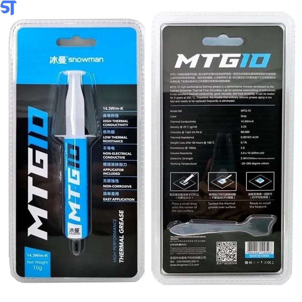 Pasta Térmica Thermal Grease Alta Performance 10G Snowman - MTG10
