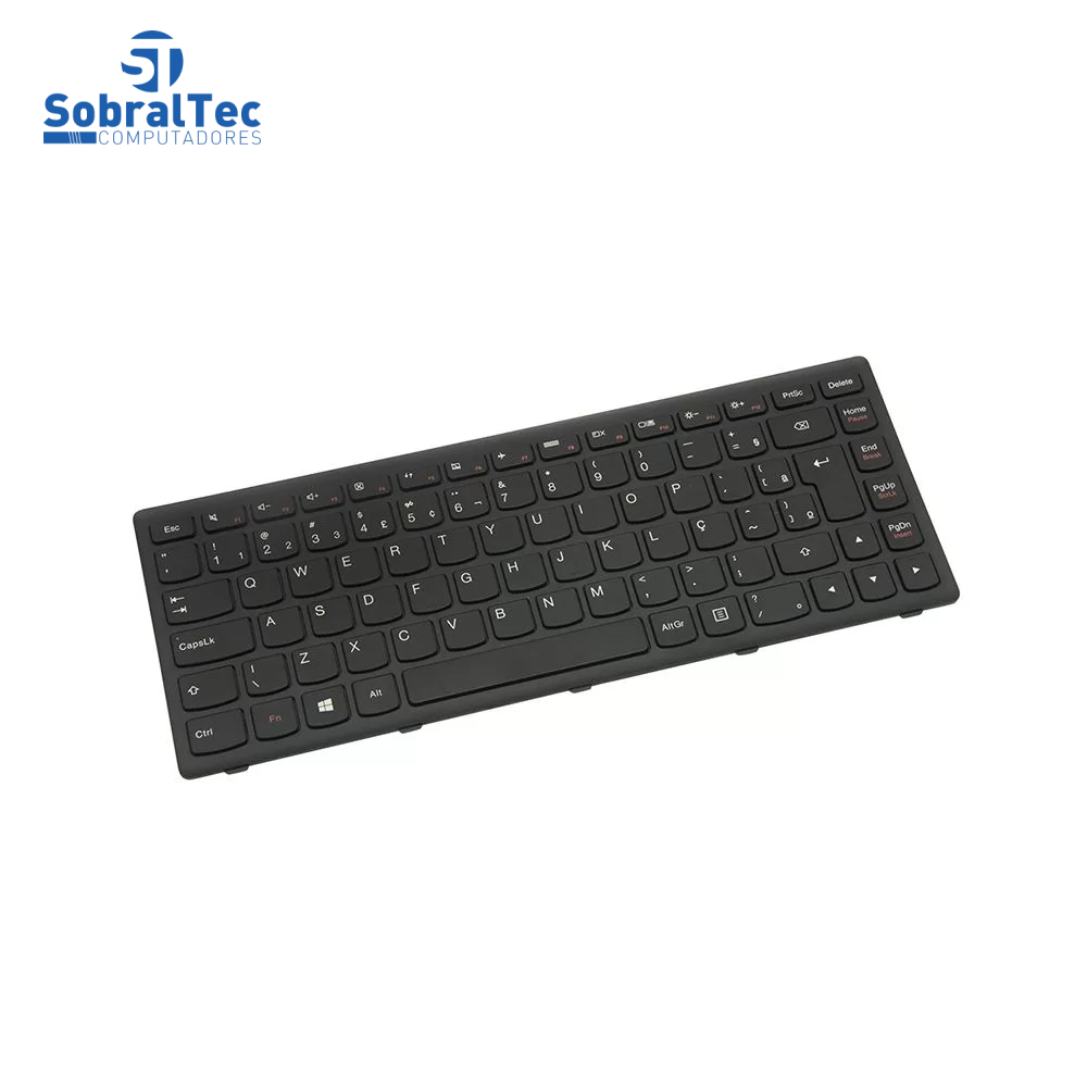 Teclado bringIT Compativel Com Ibm Lenovo G400S - Black - Br - Silver Frame - Big Enter