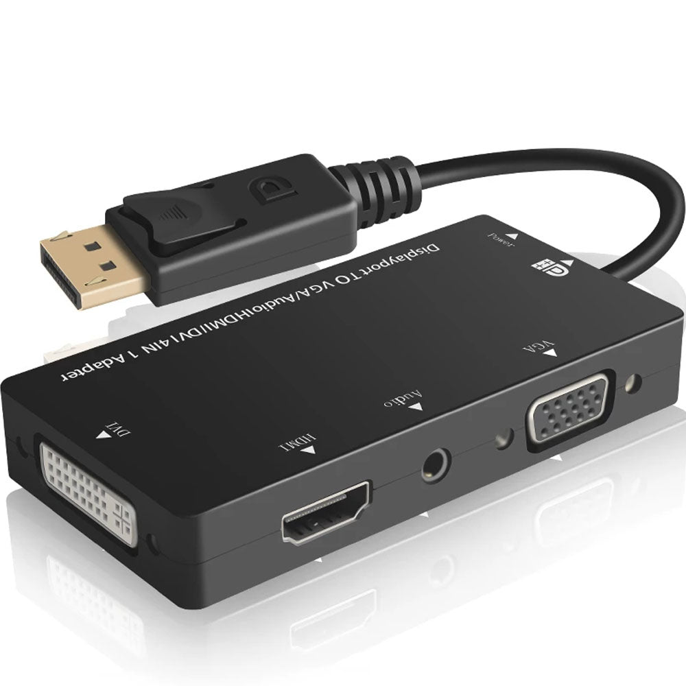 Conversor 4 em 1 Displayport Macho para Hdmi DVi Vga Cabo Fêmea - FSU